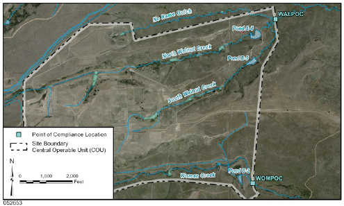 A map of a rural area with a river and a dirt road. AI generated content