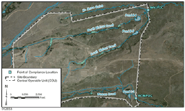 A map of a rural area with a river and a dirt road. AI generated content