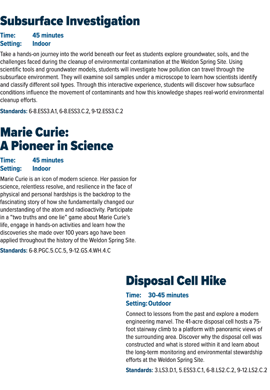  Subsurface Investigation Time: 45 minutes Setting: Indoor Take a hands-on journey into the world beneath our feet as...